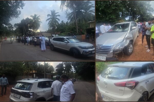 ರಿಪ್ಪನ್ ಪೇಟೆ ಸಮೀಪದಲ್ಲಿ ಬೈಂದೂರು ಶಾಸಕರ ಕಾರು ಸೇರಿದಂತೆ ಮೂರು ಕಾರುಗಳ ನಡುವೆ ಸರಣಿ ಅಪಘಾತ