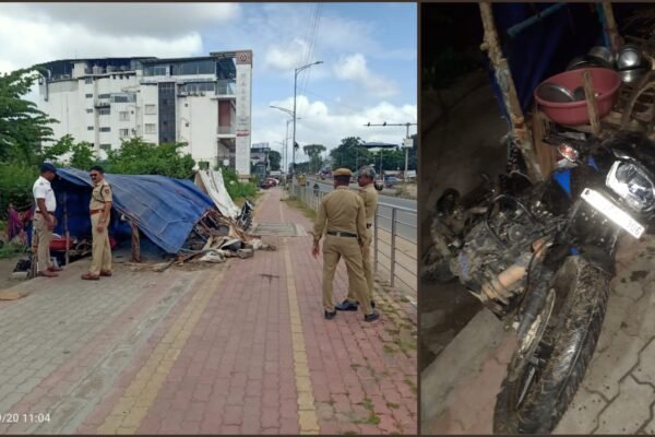 ಫುಟ್ ಪಾತ್ ಗೆ ನುಗ್ಗಿದ ಬೈಕ್: ಮಹಿಳೆ ಮತ್ತು ಬೈಕ್ ಸಹ ಸವಾರ ಸಾವು