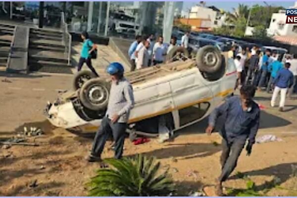 ಕಿಯಾ ಶೋರೂಂ ಎದುರು ಸರಣಿ ಅಪಘಾತ: ಆಟೋ, ದ್ವಿಚಕ್ರ ವಾಹನ ಜಖಂ – ಹಲವರಿಗೆ ಗಾಯ